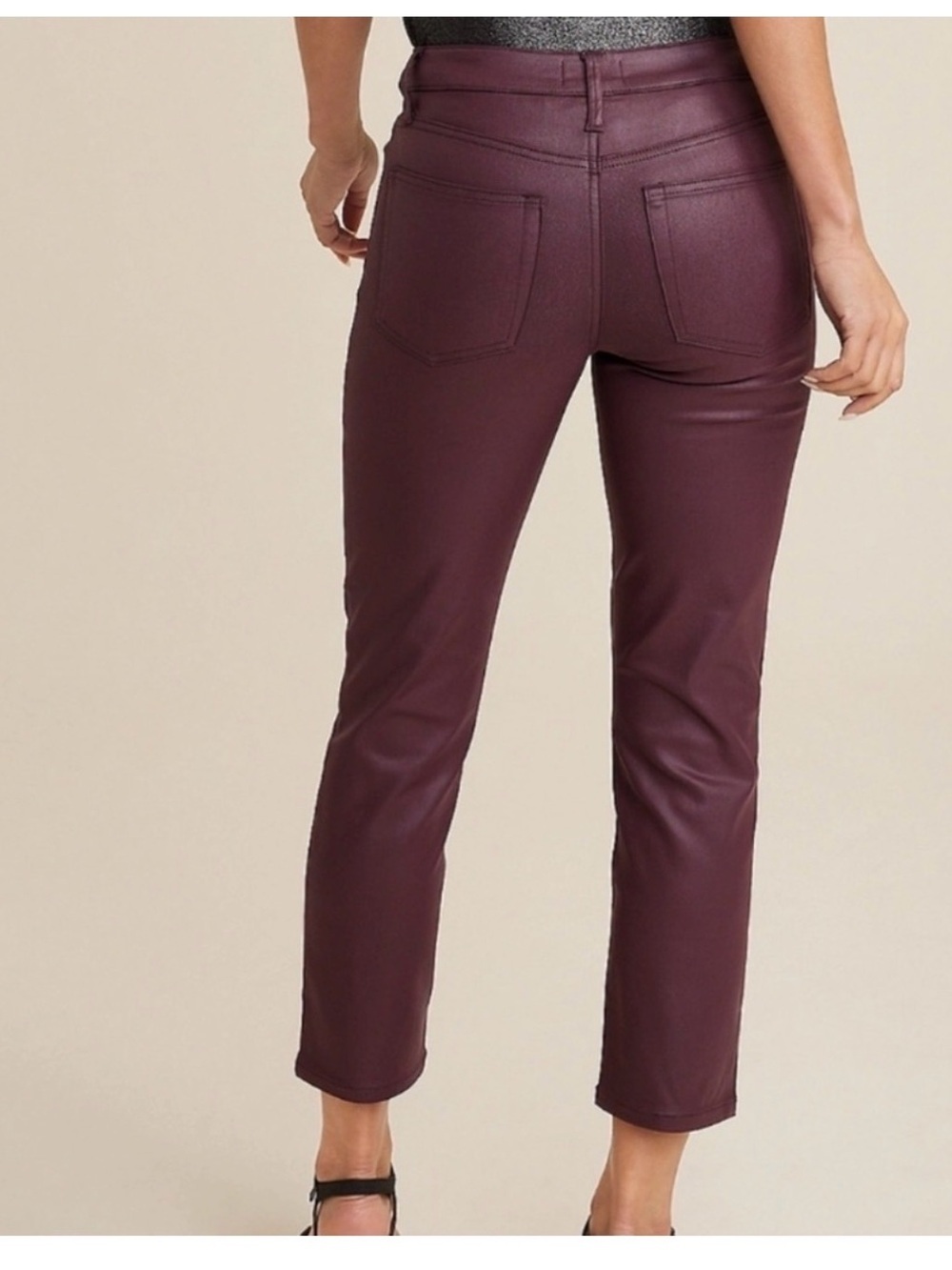 New  Maurices Edgely Cabernet Coated Ankle Slim Straight High Rise Women’s 0